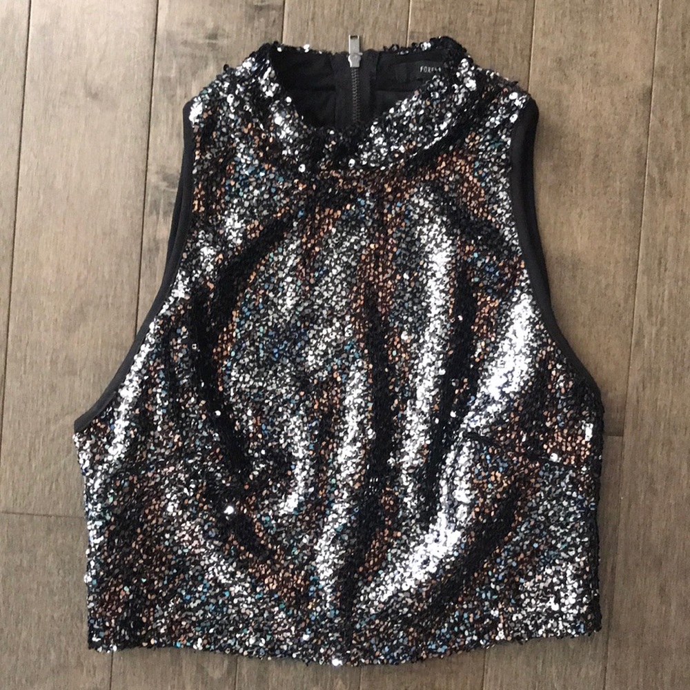 🖤Gunmetal Sequined tank top and skirt set🩶 - Picture 3 of 5